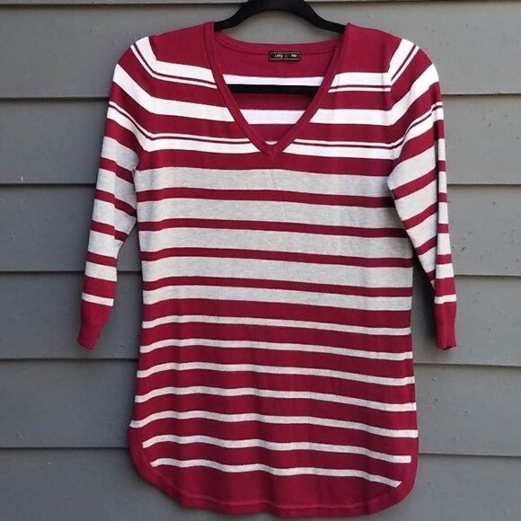 Lety & Me Red White Stripe Top size Small (see measurements) - Picture 1 of 8